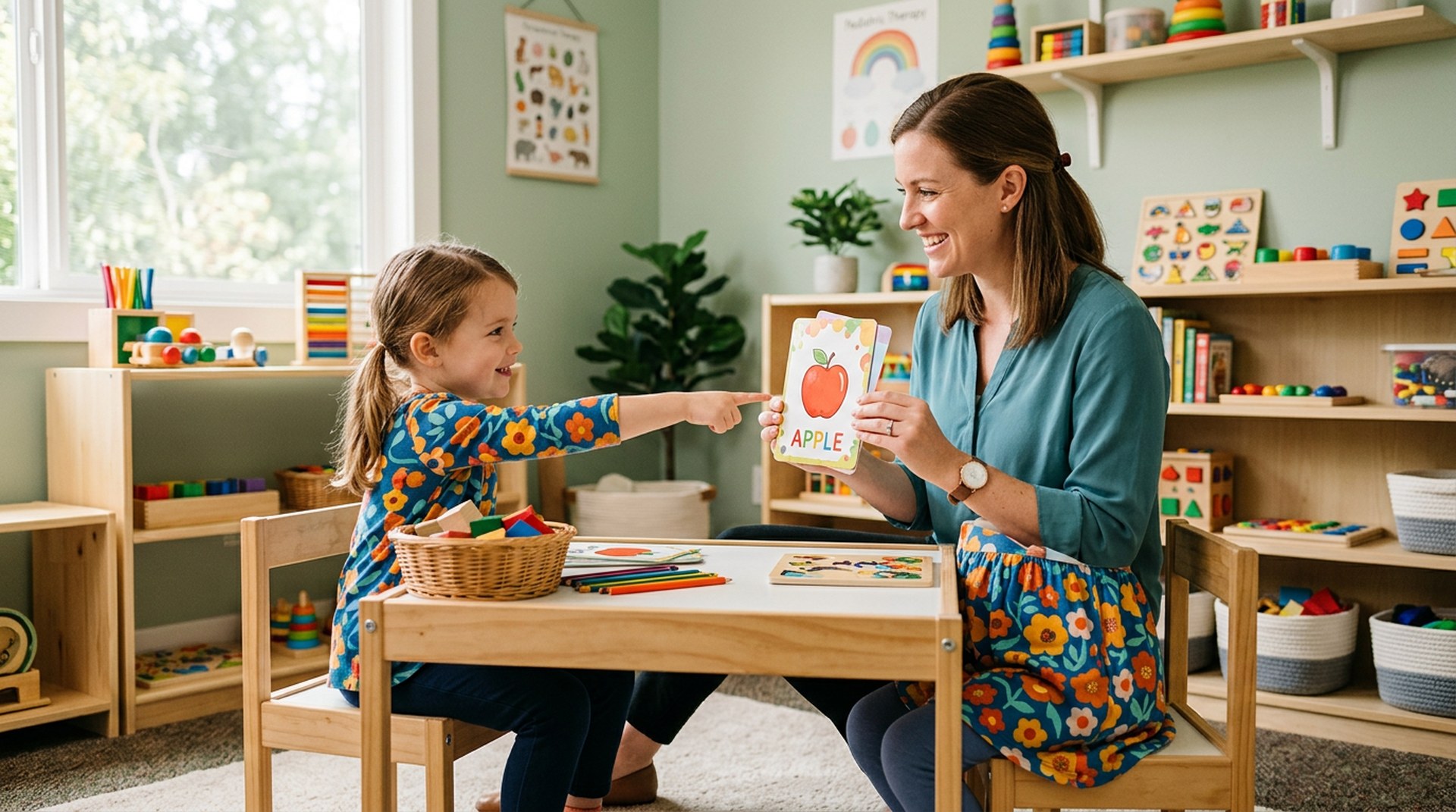 A Jigsaw therapist working one-on-one with a child during ABA therapy in Phoenix, AZ